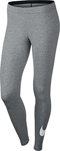 NIKE Club Legging Logo 2 Mallas, Mujer, Multicolor (Dk Grey Heather/White/White), L