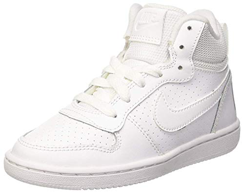 Nike Court Borough Mid (GS), Zapatillas de Baloncesto Unisex Adulto, Blanco (White/White-White 100), 37.5 EU