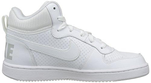 Nike Court Borough Mid (GS), Zapatillas de Baloncesto Unisex Adulto, Blanco (White/White-White 100), 37.5 EU