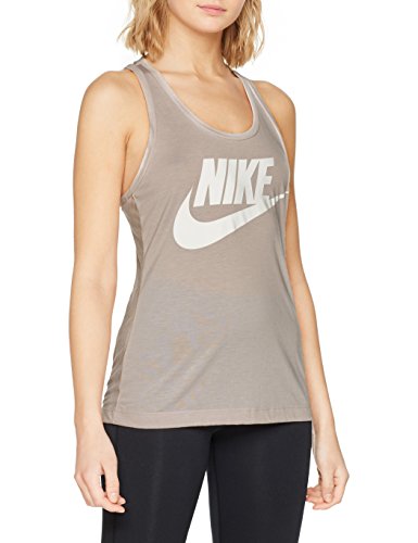 Nike Essential Tank Camiseta de Tirantes, Mujer, Gris (Atmosphere Grey/Atmosphere Grey/White), S