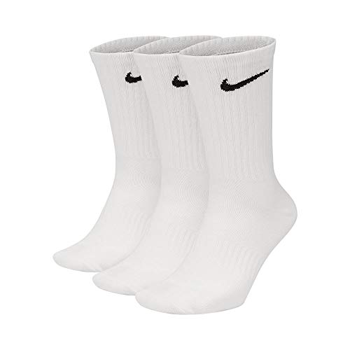 Nike Everyday Lightweight Crew Trainings Socks (3 Pairs), Calcetines Hombre, Blanco (white/Black), 34–38 (Talla del fabricante: S)