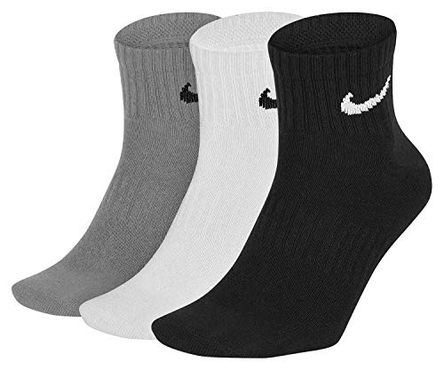 Nike Everyday Lightweight Crew Trainings Socks (3 Pairs), Calcetines Hombre, Multicolor, 34–38 (Talla del fabricante: S)