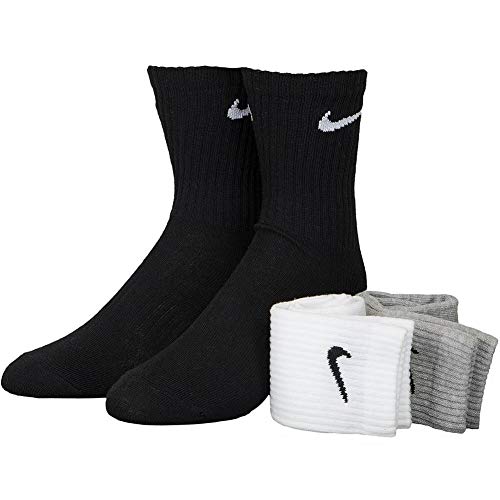 Nike Everyday Lightweight Crew Trainings Socks (3 Pairs), Calcetines Hombre, Multicolor, 34–38 (Talla del fabricante: S)