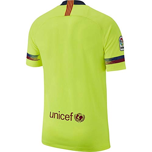 NIKE FCB Y NK BRT STAD JSY SS AW Camiseta de Manga Corta, Unisex niños, Volt/Deep Royal Blue, L