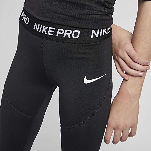 NIKE G NP Tght Pantalones de Deporte, Niñas, Black/Black/Black/(White) (c/O), S