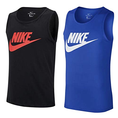 NIKE Icon Futura Tanktop Camiseta de Tirantes para Hombre, Azul, Blanco, Small