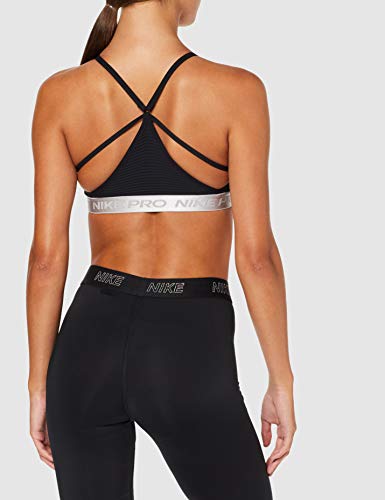 NIKE Indy Aeroadapt Bra Sports Bra, Mujer, Black/Metallic Silver, XL