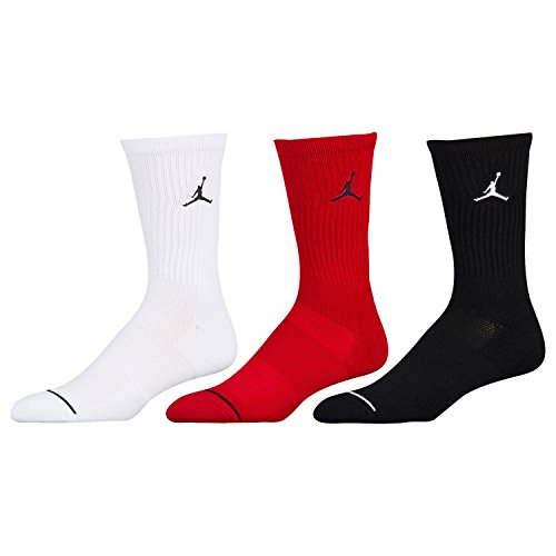 NIKE Jumpman Crew 3Ppk Calcetines Línea Michael Jordan, Hombre, Negro (Black/White/Gym Red), L