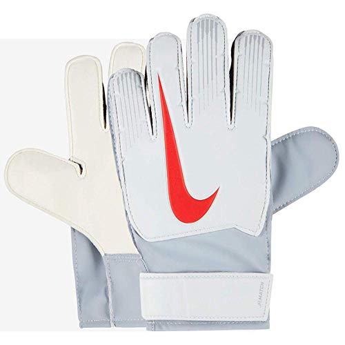 NIKE Junior Match Guantes de Portero, Unisex niños, Plateado (Pure Platinum/Wolf Grey/lt Crimson), 5