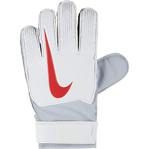 NIKE Junior Match Guantes de Portero, Unisex niños, Plateado (Pure Platinum/Wolf Grey/lt Crimson), 5