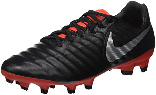 Nike Legend 7 Pro FG, Zapatillas de Fútbol Unisex Adulto, Negro (Black/Metallic Silver/Lt Crimson 006), 42.5 EU