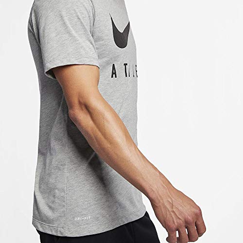 NIKE M Nk Dry tee Db Athlete Camiseta de Manga Corta, Hombre, dk Grey Heather/(Black), L