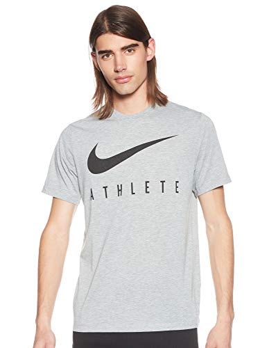 NIKE M Nk Dry tee Db Athlete Camiseta de Manga Corta, Hombre, dk Grey Heather/(Black), L