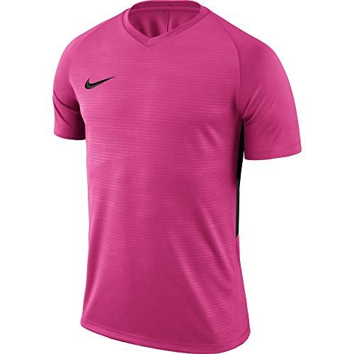 NIKE M NK Dry Tiempo Prem JSY SS T-Shirt, Hombre, Vivid Pink/Vivid Pink/Black/Black, L