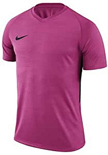 NIKE M NK Dry Tiempo Prem JSY SS T-Shirt, Hombre, Vivid Pink/Vivid Pink/Black/Black, L