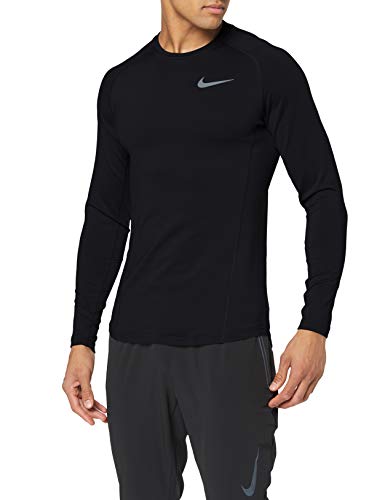 NIKE M NP Thrma Top LS Camiseta de Manga Larga, Hombre, Black/Black/(Dark Grey), L