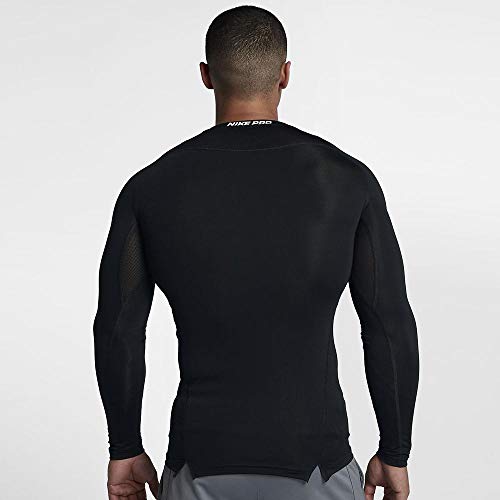 NIKE M NP Top LS Comp Long Sleeved T-Shirt, Hombre, Black/White/(White), S