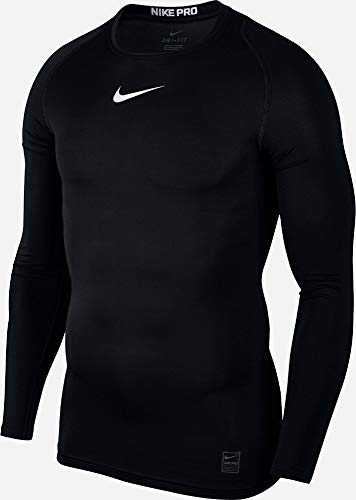 NIKE M NP Top LS Comp Long Sleeved T-Shirt, Hombre, Carbon Heather/Black/Black, M