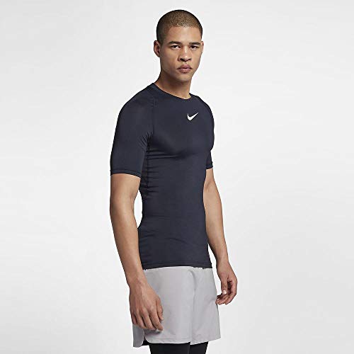 NIKE M NP Top SS Comp Camiseta, Hombre, Azul Oscuro (Obsidian/White), L