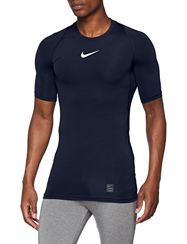 NIKE M NP Top SS Comp Camiseta, Hombre, Azul Oscuro (Obsidian/White), L