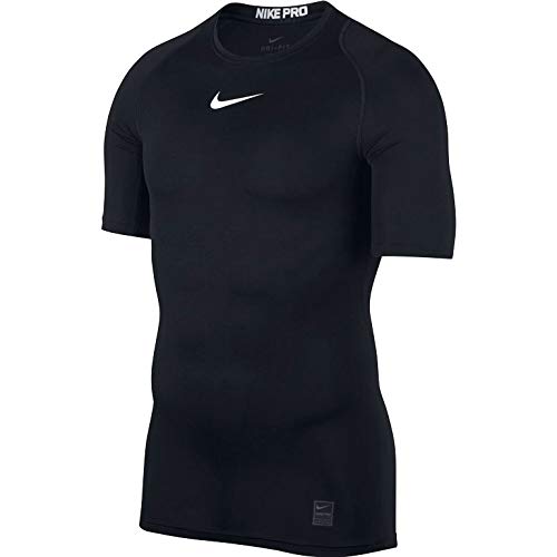 NIKE M NP Top SS Comp T-Shirt, Hombre, Black/White/White, L