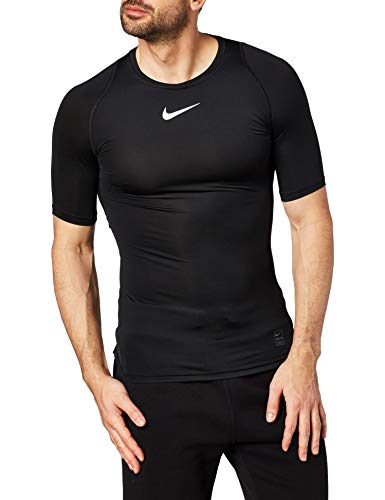 NIKE M NP Top SS Comp T-Shirt, Hombre, Black/White/White, M