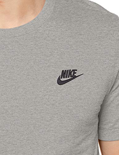 NIKE M NSW Club tee T-Shirt, Hombre, Dk Grey Heather/Black, S