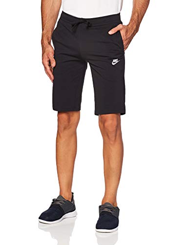 NIKE M NSW Short JSY Club Pantalones Cortos de Deporte, Hombre, Negro/Blanco, L