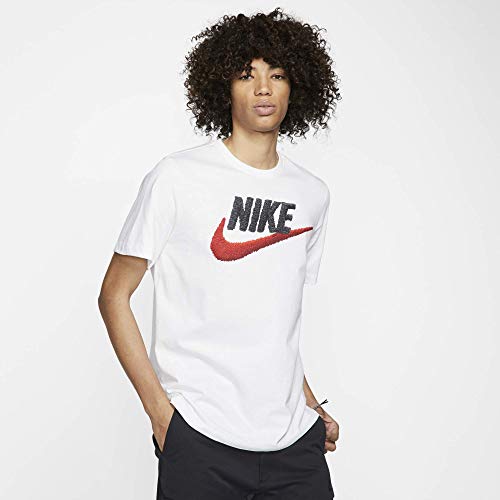 NIKE M NSW tee Brand Mark Camiseta de Manga Corta, Hombre, dk Grey Heather/Black/Habanero Red