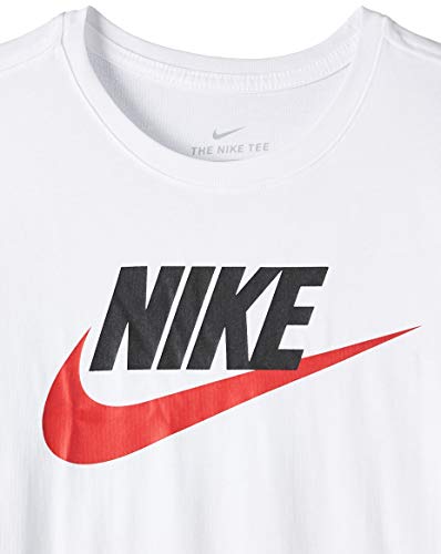 NIKE M NSW tee Icon Futura Camiseta de Manga Corta, Hombre, White/Black/(University Red), L