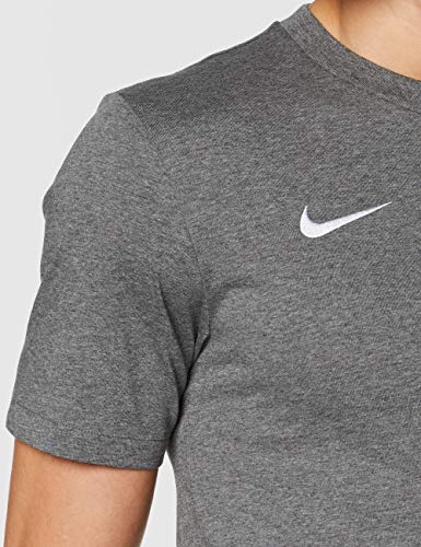 NIKE M tee TM Club19 SS T-Shirt, Hombre, Charcoal Heathr/Charcoal Heathr/Charcoal Heathr/White