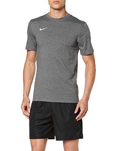 NIKE M tee TM Club19 SS T-Shirt, Hombre, Charcoal Heathr/Charcoal Heathr/Charcoal Heathr/White