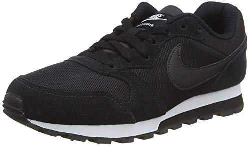 Nike MD Runner 2, Zapatillas de Running Mujer, Negro (Black / Black-White), 40.5