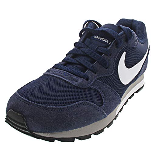 Nike MD Runner 2, Zapatillas para Hombre, Midnight Navy/White/Wolf Grey, 42 EU