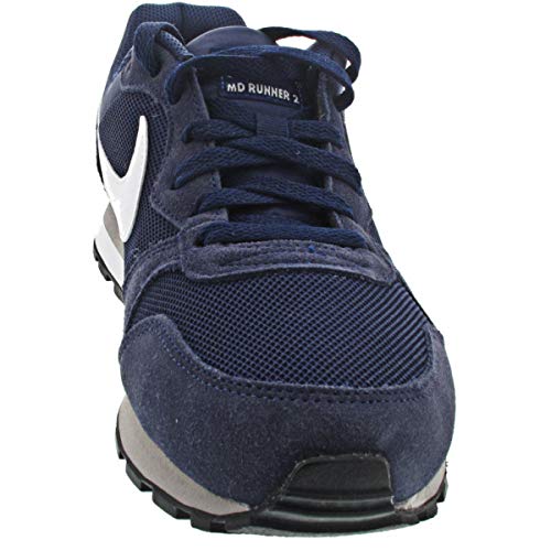 Nike MD Runner 2, Zapatillas para Hombre, Midnight Navy/White/Wolf Grey, 43 EU