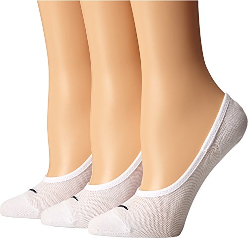 NIKE No Show Socks 3PPK Lightweight Footi Calcetines, Mujer, Blanco/Negro, S
