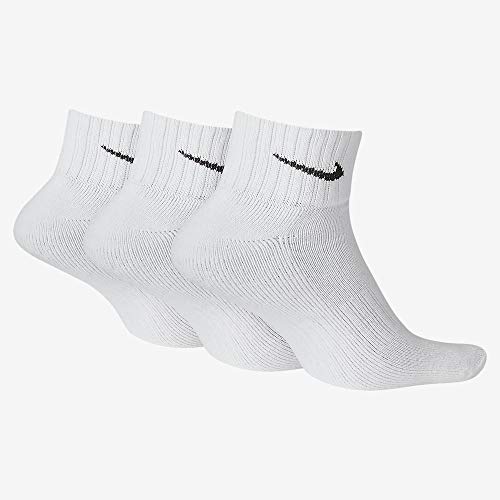 Nike One Quarter Socks 3PPK Value Calcetines para Hombre, Blanco (WHITE/BLACK), 38-42