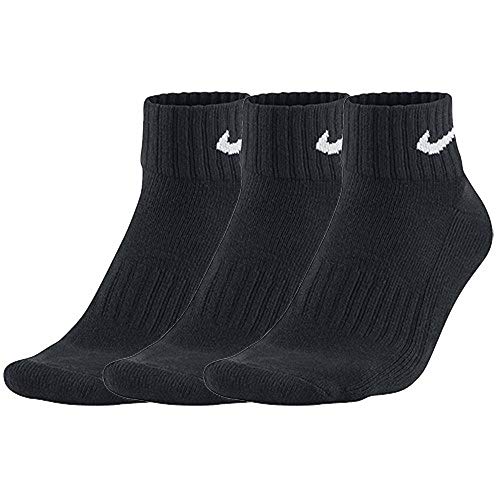 Nike One Quarter Socks 3PPK Value Calcetines para Hombre, Negro (BLACK/WHITE), 38-42