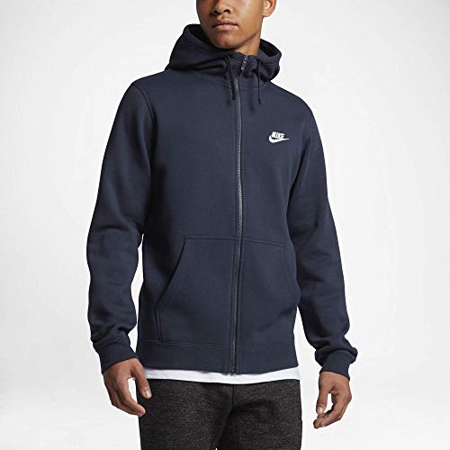 NIKE PO FLC Club Sudadera con Capucha, Hombre, Azul (Obsidian/White), XL