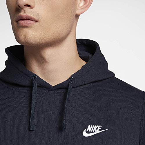 NIKE PO FLC Club Sudadera con Capucha, Hombre, Azul (Obsidian/White), XL