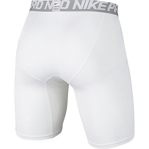 Nike Pro 6" - Pantalón corto para hombre, color Blanco (White/Matte silver/Black), talla M