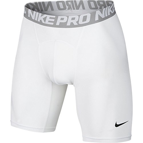 Nike Pro 6" - Pantalón corto para hombre, color Blanco (White/Matte silver/Black), talla M