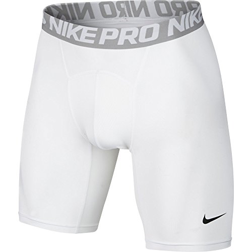 Nike Pro 6" - Pantalón corto para hombre, color Blanco (White/Matte silver/Black), talla S