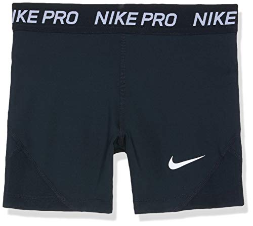 NIKE Pro Boy Short Pantalones Cortos, Niñas, Negro (Black/Black/Black/White), S (128-137 CM)