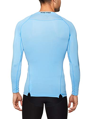 NIKE Pro Top Compression Camiseta de Manga Larga, Hombre, Azul (University Blue/Black), S