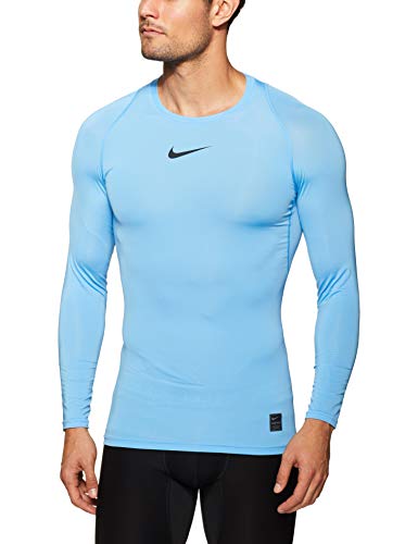 NIKE Pro Top Compression Camiseta de Manga Larga, Hombre, Azul (University Blue/Black), S