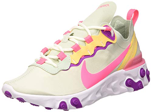 Nike React Element 55 Women's Shoe, Zapatillas para Correr para Mujer, Pistachio Frost/Digital Pink, 37.5 EU