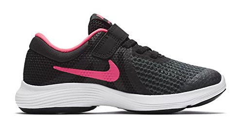 Nike Revolution 4 (PSV), Zapatillas para Niñas, Negro (Black/Racer Pink White 004), 27.5 EU