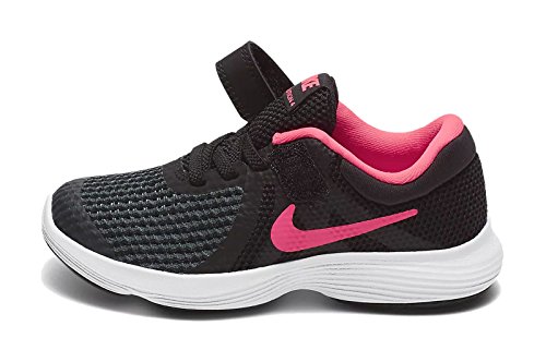 Nike Revolution 4 (PSV), Zapatillas para Niñas, Negro (Black/Racer Pink White 004), 27.5 EU