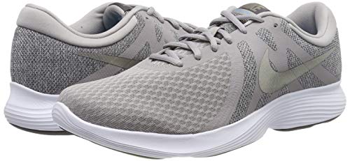 Nike Revolution 4, Zapatillas de Running para Hombre, Atmosphere Grey/MTLC Pewter-Thunder Grey-LT Current Blue-White, 42 EU